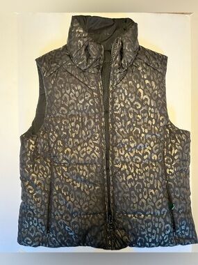 LRL Reversible Metallic Leopard Print  Puffer Vest~Equestrian Chic~Glam~Mob Wife
